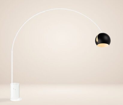 s.luce Ball Designe-Bogenlampe mit Marmorfuß modern