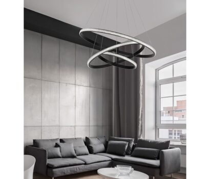 Nova Luce Nager LED Hängelampe 3-Ringe Schwarz