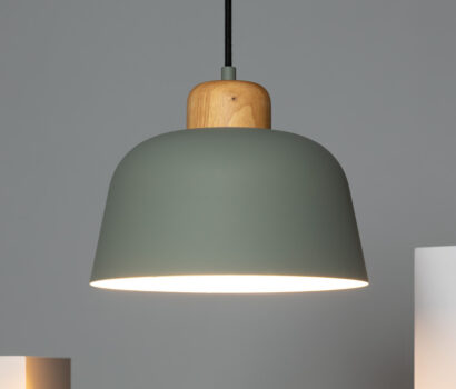 Pendelleuchte VIACHO  aus Metall & Holz -SELADONFARBE