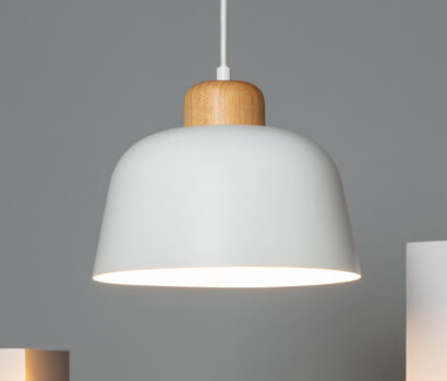 Pendelleuchte VIACHO  aus Metall & Holz -Weiss