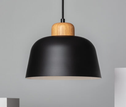 Pendelleuchte VIACHO  aus Metall & Holz -Schwarz