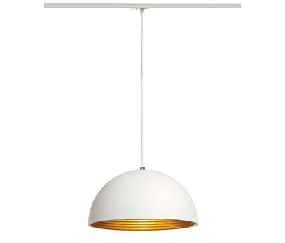 Forchini M Pendelleuchte 40cm rund weiss/gold E27 inkl. weissem 1P. -Adapter