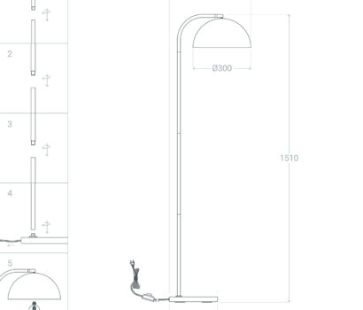 Stehlampe Bowlen Gold