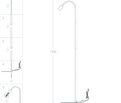 Stehlampe Induku Gold